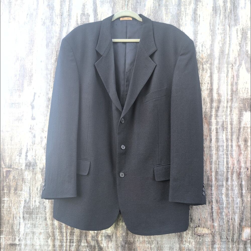 Cellini Lineo Uomo Wool Black Sport Coat Men's 46R